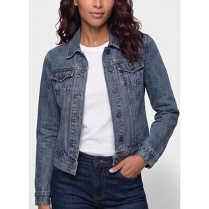 Gap Denim Jacket Women XS Blue Trucker 100% Cotton Button Up Jean Jacket